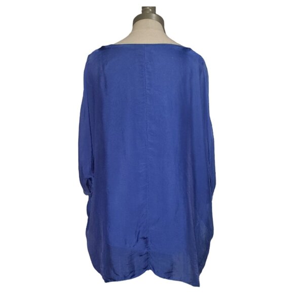 CT1570 NY by Amati Indigo Blue Sequined Layered Top L - Picture 4 of 6